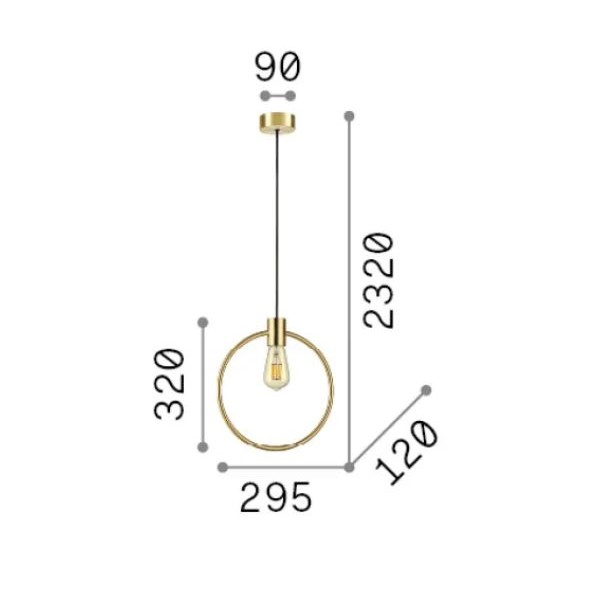 Pendul rotund ABC alama, 1*E27, diametru 29.5 cm - IDEAL LUX [4]