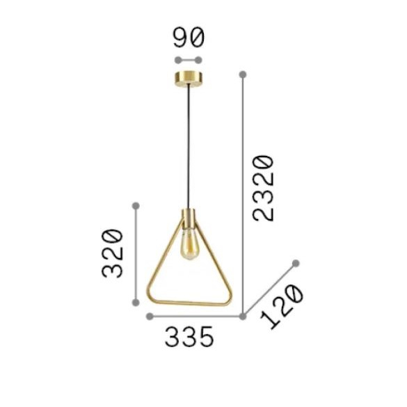 Pendul triunghi ABC alama, 1*E27, latime 33.5 cm - IDEAL LUX [4]