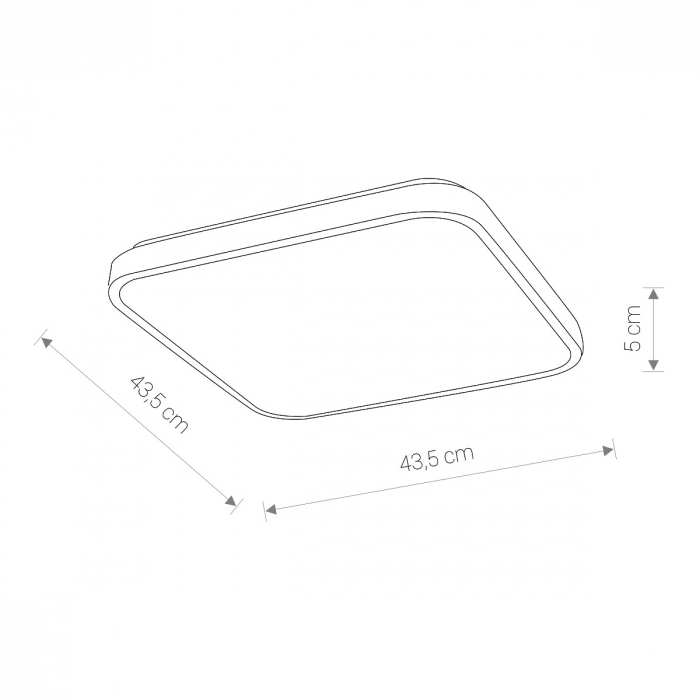 Plafoniera LED AGNES SQUARE neagra, 32W, 4000K, IP44, dimensiune 43.5 cm - NOWODVORSKI [6]