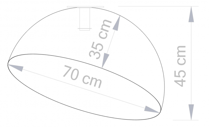 Plafoniera SFERA alb/auriu, 1*E27, 60W, diametru 70 cm - SIGMA [4]