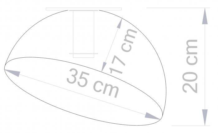 Plafoniera SFERA alb/auriu, 1*E27, 60W, diametru 35 cm - SIGMA [4]