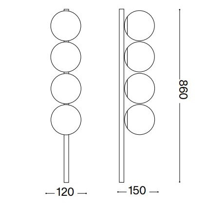Plafoniera BINOMIO IV, alb, 4*G9, lungime 86 cm - IDEAL LUX [2]