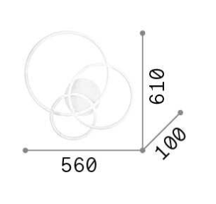 Plafoniera FRAME CERCHIO LED, alb, 3000K, lungime 61 cm - IDEAL LUX [3]