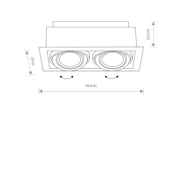 Plafoniera incastrabila in tavan cu spoturi DOWNLIGHT II, alb, 2*GU10, lungime 35.4 cm - NOWODVORSKI [2]