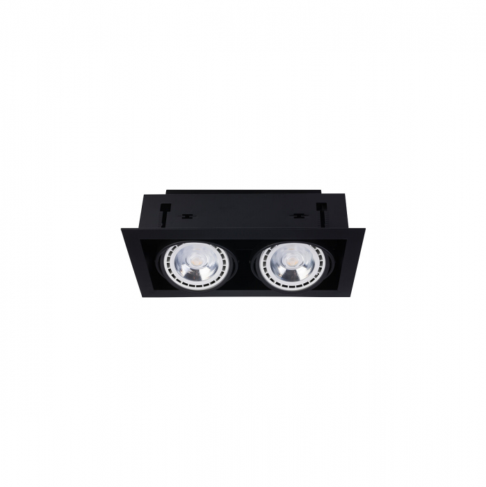 Plafoniera incastrabila in tavan cu spoturi DOWNLIGHT II, negru, 2*GU10, lungime 35.4 cm - NOWODVORSKI [1]