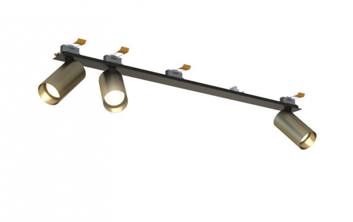Plafoniera incastrabila in tavan cu spoturi MONO SURFACE III, alama/negru, 3*GU10, lungime 70 cm - NOWODVORSKI [2]