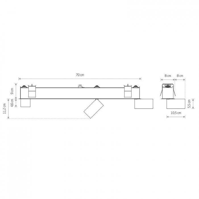 Plafoniera incastrata MONO DEEP III neagra, 3*GU10, lungime 70 cm - NOWODVORSKI [2]