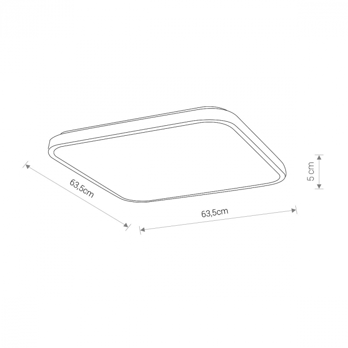 Plafoniera LED AGNES SQUARE alba, 64W, 4000K, IP44, dimensiune 63.5 cm - NOWODVORSKI [5]