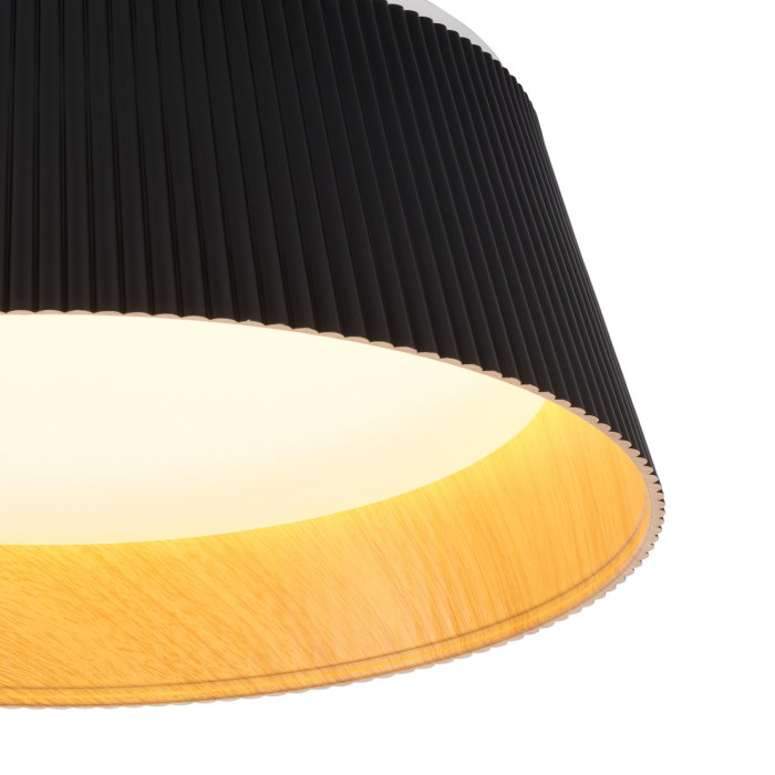 Plafonieră led Frill, negru/lemn, 3000K, diametru 45 cm - Step into Design [4]
