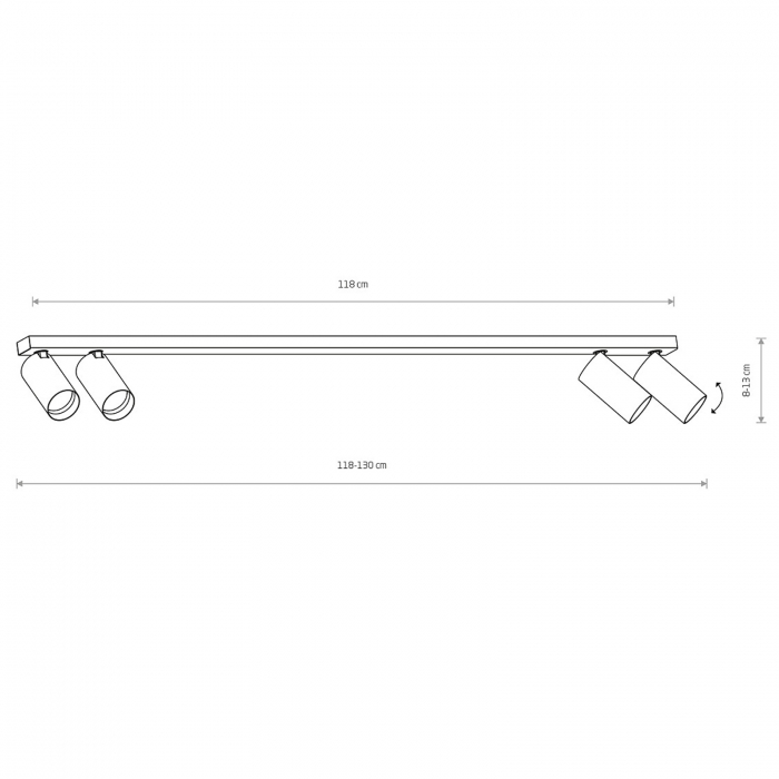 Plafoniera MONO IV, lungime 118 cm [2]