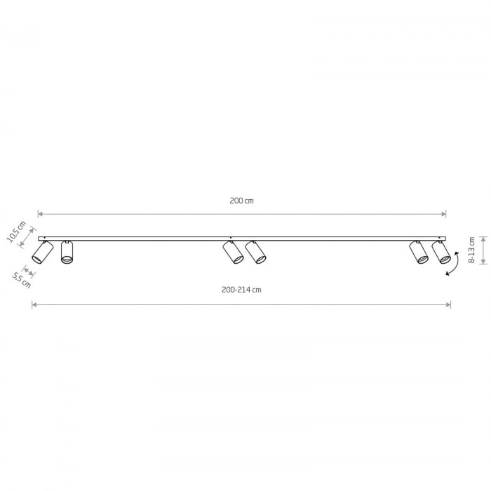 Plafoniera MONO VI, lungime 200 cm, negru/auriu - Nowodvorski 7770 [2]