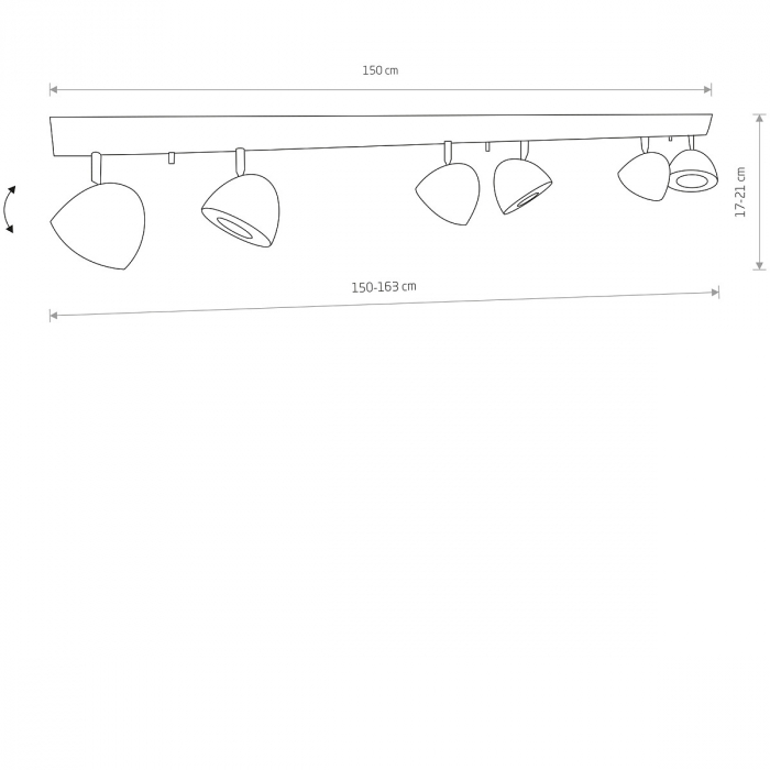 Plafoniera neagra VESPA VI 150 cm [2]