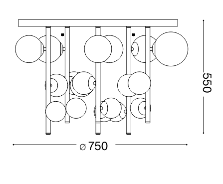Plafoniera PERLAGE PL18, negru/fume, diametru 75 cm - IDEAL LUX [2]