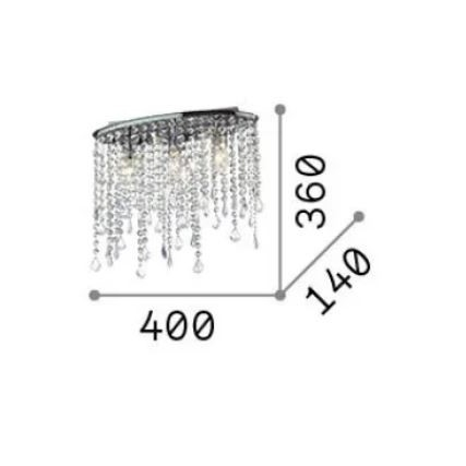 Lustra tip plafoniera RAIN PL3 crom, 3*E14, 40W, lungime 40 cm - IDEAL LUX [5]