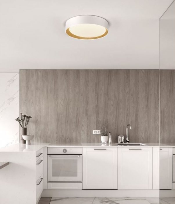 Plafoniera rotunda LED STAKE, alb/lemn, dimabila, 3000K, 2312 lm, diametru 45 cm - NOVA LUCE [2]