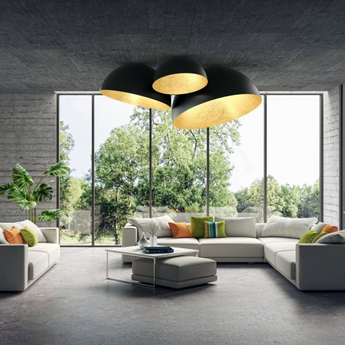 Plafoniera SFERA alb/auriu, 1*E27, 60W, diametru 50 cm - SIGMA [5]