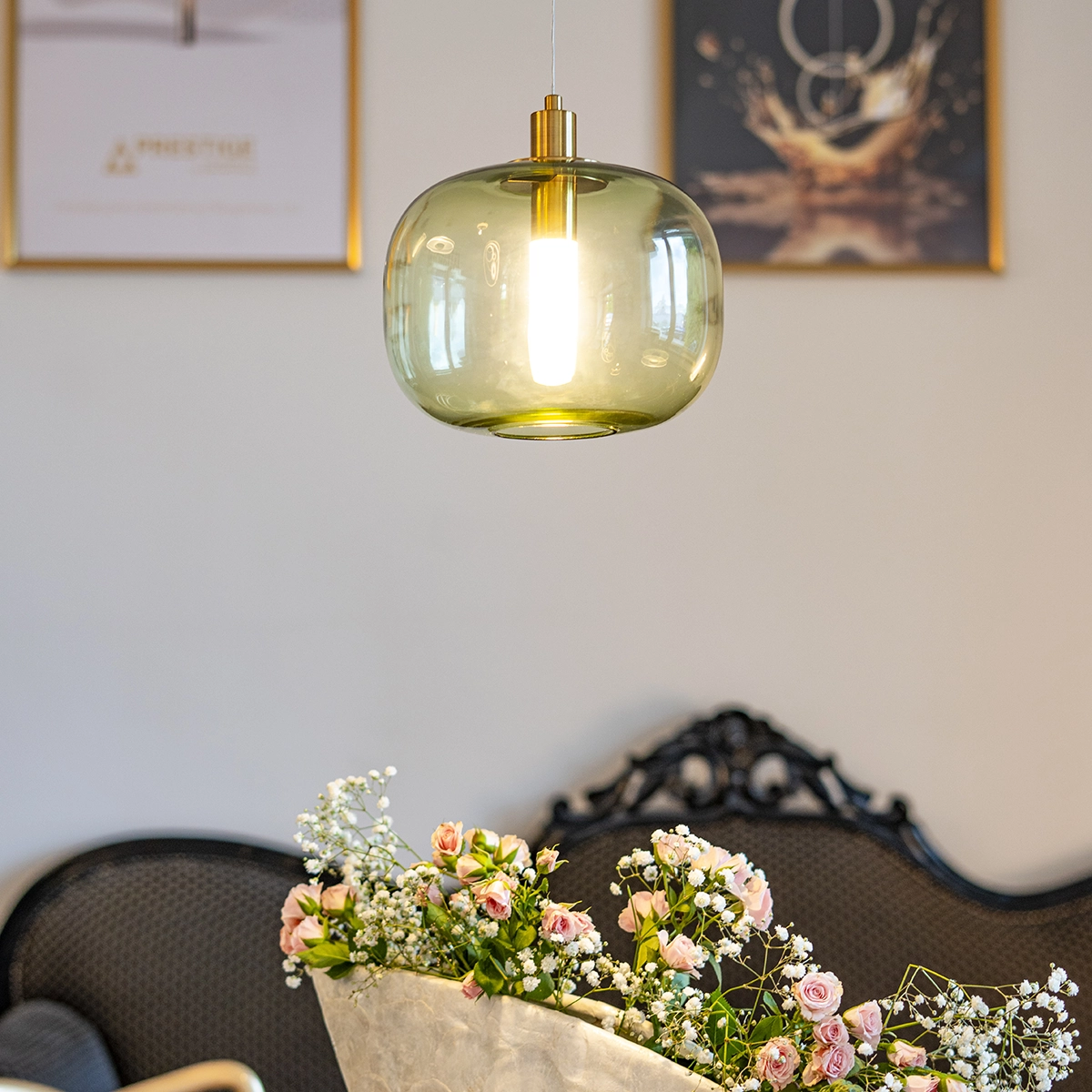 Lampă suspendată LED POLAR, auriu/oliv, diametru 19 cm - ALTAVOLA DESIGN [6]