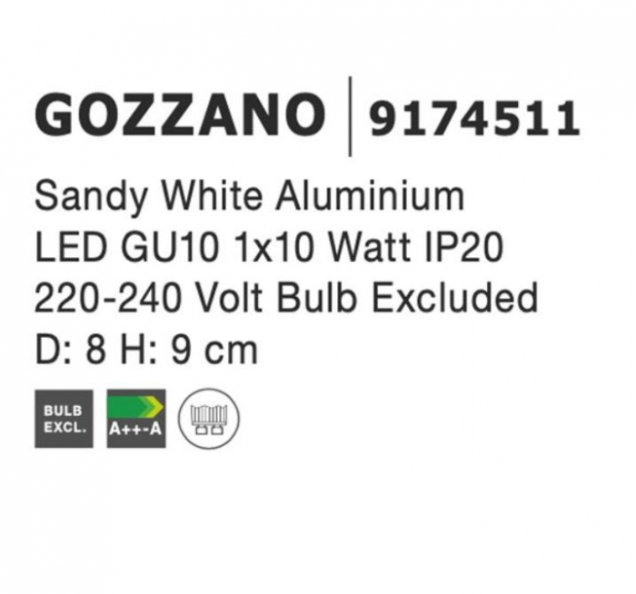 Spot aplicat orientabil GOZZANO, alb, 1*GU10, diametru 8 cm - NOVA LUCE [4]