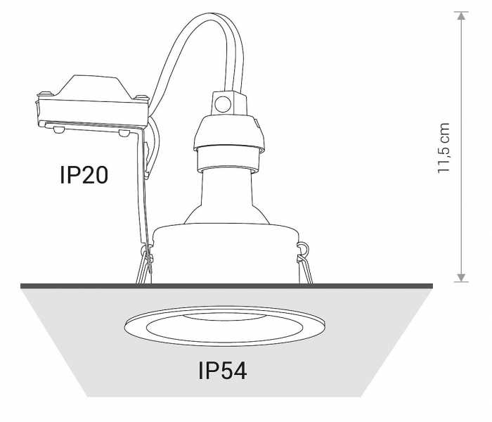 Spot incastrat baie CHARLIE, alb, 1*GU10, IP54, dimensiune 8.5 cm - NOWODVORSKI 8366 [6]