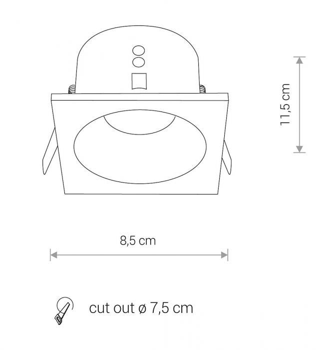 Spot incastrat baie DELTA, alb, 1*GU10, IP54, dimensiune 8.5 cm - NOWODVORSKI [5]
