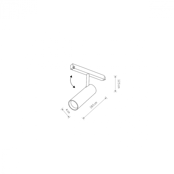 Spot LED pentru sina magnetica LVM, negru, 9W, 4000K, diametru 4 cm - NOWODVORSKI [5]