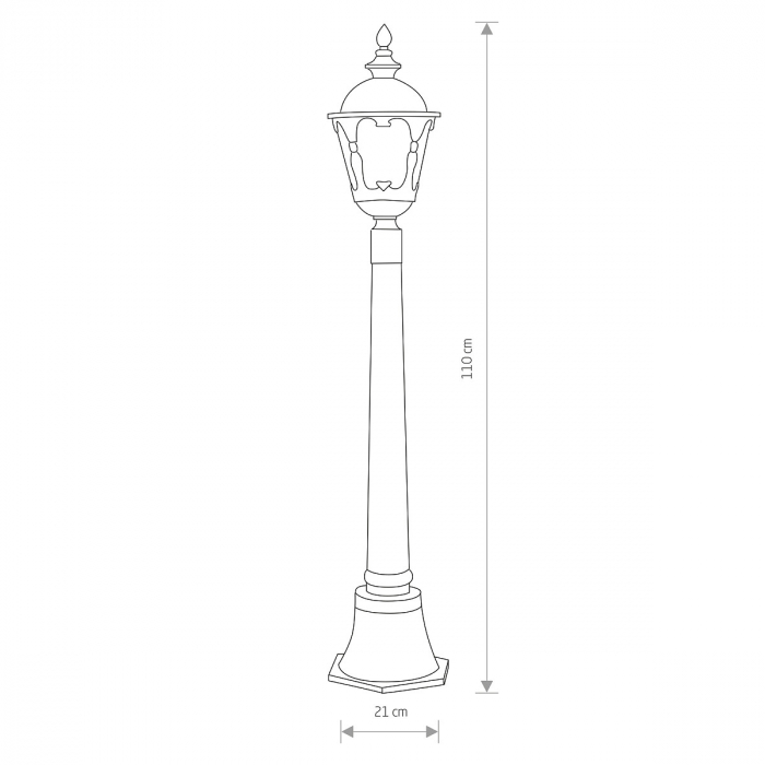 Stalp de iluminat pentru gradina TYBR, negru/auriu patinat, 1*E27, IP44, inaltime 110 cm - NOWODVORSKI [3]