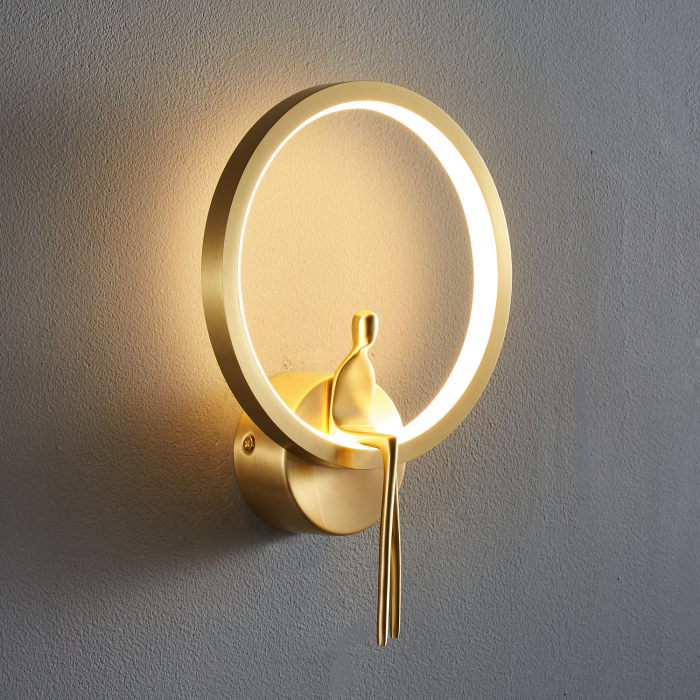 Lampă de perete LED AMICI RING, auriu, 3000K [2]