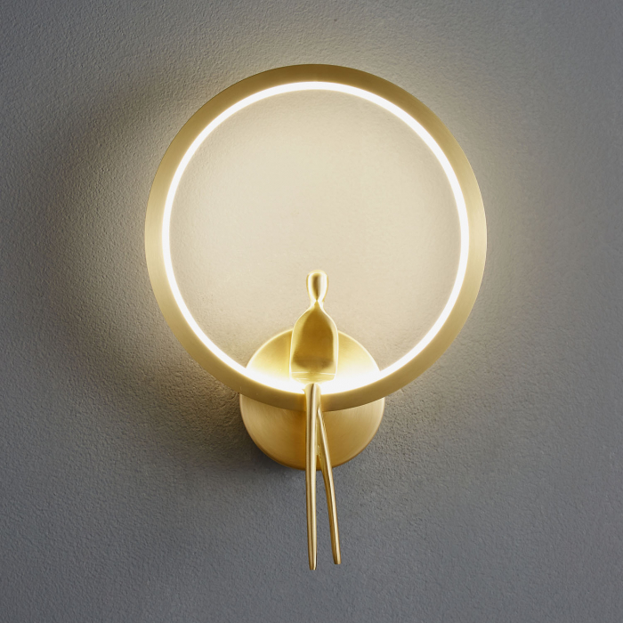 Lampă de perete LED AMICI RING, auriu, 3000K [3]