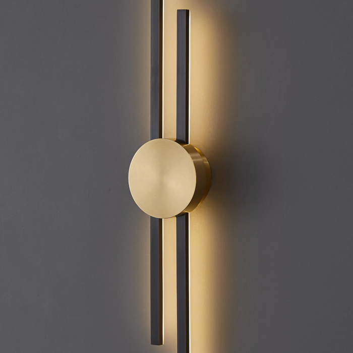 Aplică de perete LED CENTRO, negru/alama, 3000K [5]