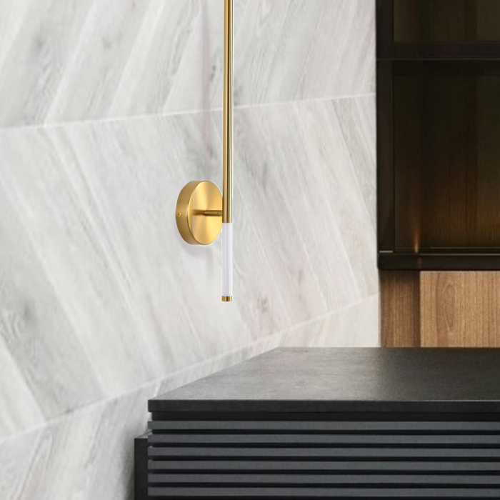Aplică de perete LED FRESCO, auriu/alabastru, 3000 K, 125 cm [4]