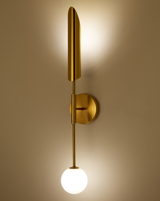 Aplică de perete MIKA-1, aurie/alb, înălțime 70 cm - Step into Design [2]