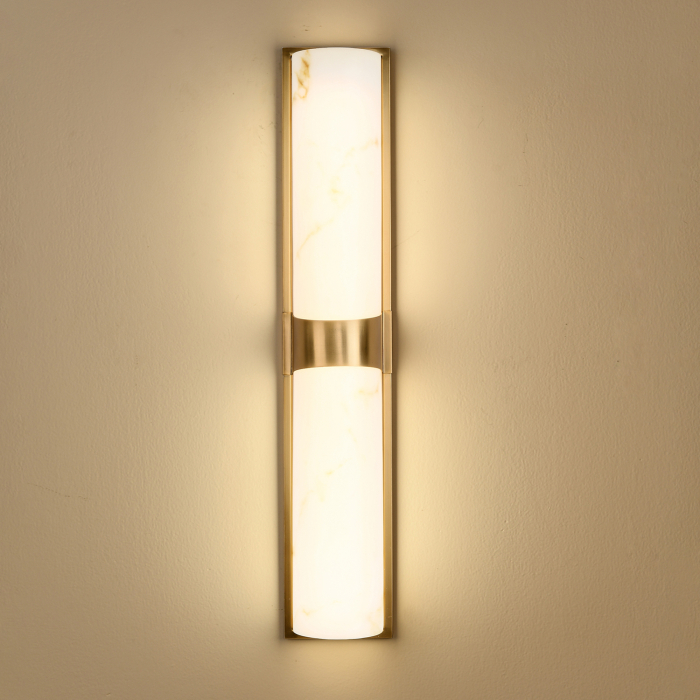 Wall lamp MURO LED white marble and brass 66 cm [7]