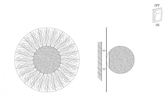 Lampă de perete SUN L, auriu/alb,  40 cm - Step into Design [9]