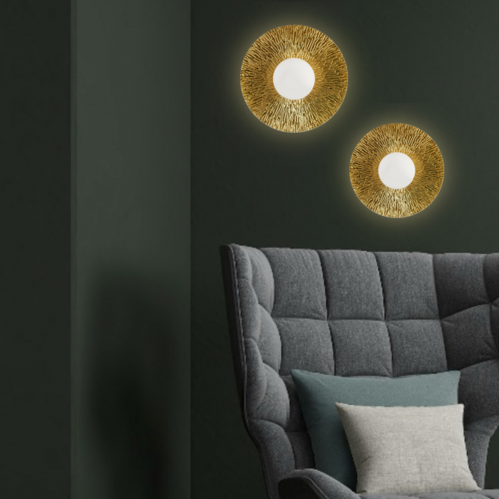 Lampă de perete SUN L, auriu/alb,  40 cm - Step into Design [10]