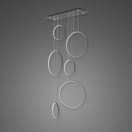 Lampi suspendate - Lampa suspendata neagra LED RING Nr. 8 IN 4k / 90 cm