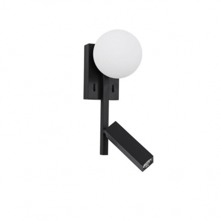Iluminat dormitor - Aplica de perete JOLINE cu intrerupator, negru/alb, 2*G9, 3000K, 650 lm, inaltime 26 cm - NOVA LUCE
