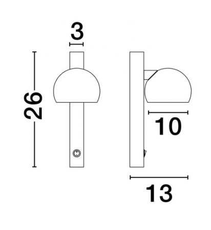 Aplica de perete LED LUSA cu intrerupator, negru/auriu, 3000K, 644 lm, inaltime 26 cm - NOVA LUCE [5]