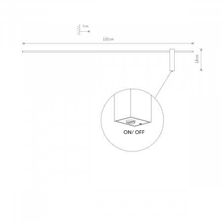 Aplica de perete LED MOTIVE L cu intrerupator, neagra, 4000K, 570 lm, lungime 120 cm - NOWODVORSKI [2]