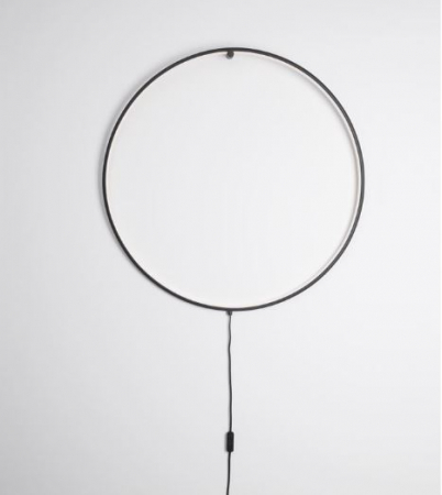 Aplice perete - Aplica de perete LED RING cu intrerupator, neagra, 3000K, 950 lm, diametru 45 cm - NOVA LUCE 9108312