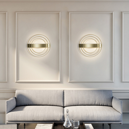 Aplica de perete LED RINGO, auriu, 2700K-3000K, 808 lm, diametru 35.5 cm - ACB [1]