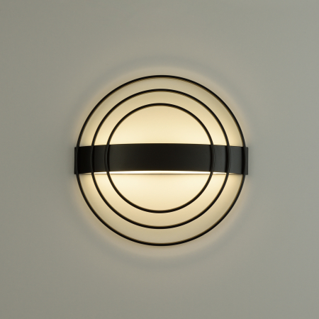 LED - Aplica de perete LED RINGO, negru, 2700K-3000K, 808 lm, diametru 35.5 cm - ACB