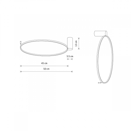 Aplica de perete/tavan LED CIRCOLO, negru, 3000K, 560 lm, diametru 45 cm - NOWODVORSKI [5]