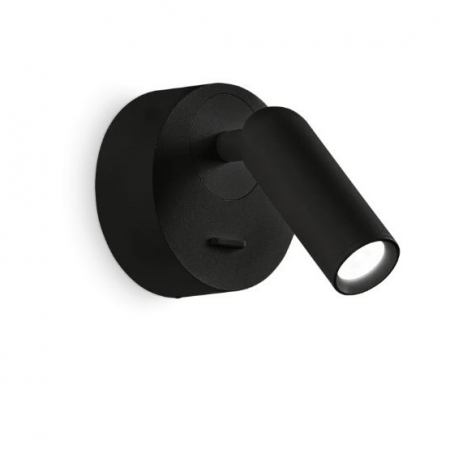 Corpuri de iluminat - INTERIOR - Aplica perete LED BEAN ROUND, negru, 3000K, 280 lm, inaltime 8.5 cm - IDEAL LUX