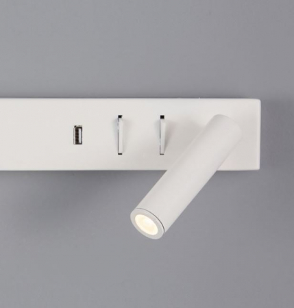 Aplica perete LED VIDA alba, spot dreapta, 3000k, 350 lm, USB, lungime 35 cm - NOVA LUCE [1]