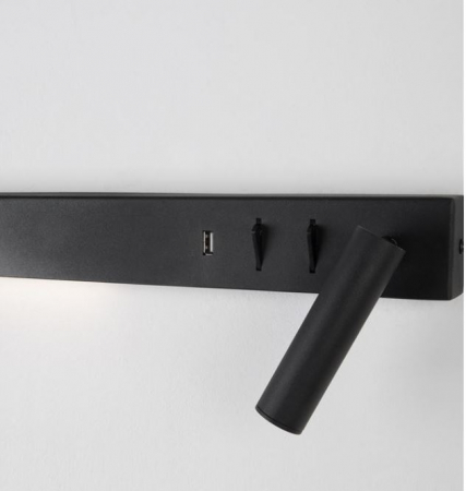 Aplica perete LED VIDA neagra, spot dreapta, 3000k, 350 lm, USB, lungime 35 cm - NOVA LUCE [3]