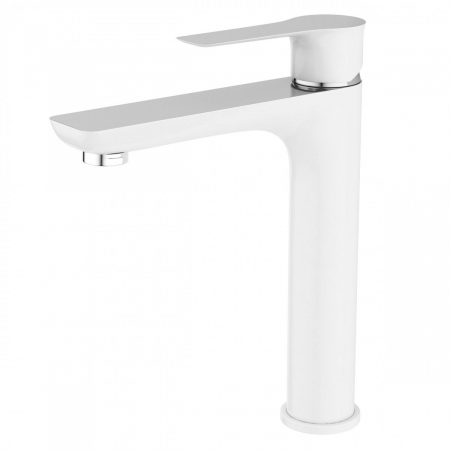 Baterii lavoar - Baterie baie pentru lavoar inalta LEVEL, alb/crom, inaltime 25 cm - CASA BLANCA