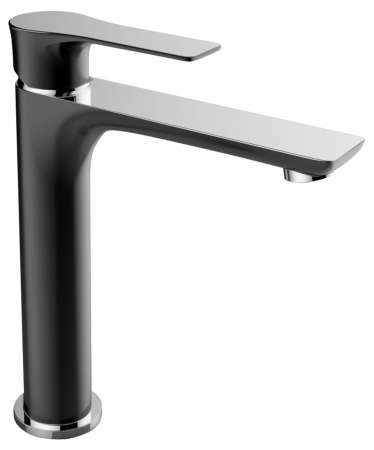 Baterii lavoar - Baterie baie pentru lavoar inalta LEVEL, negru/crom, inaltime 25 cm - CASA BLANCA