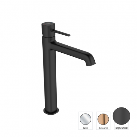 Baterie baie pentru lavoar inalta POLLA, negru, inaltime 29.7 cm - LAVEO [1]