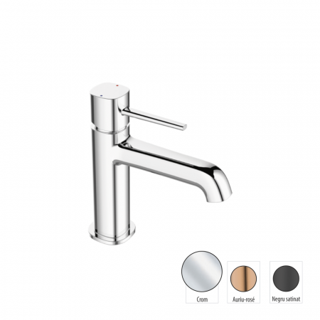 Baterie baie pentru lavoar POLLA, crom lucios, inaltime 16.7 cm - LAVEO [1]