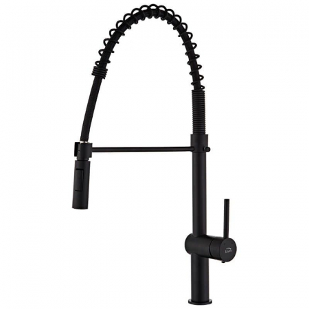 Baterii bucatarie - Baterie bucatarie pentru chiuveta cu arc RHEA, monocomanda, negru, inaltime 62 cm - LAVEO